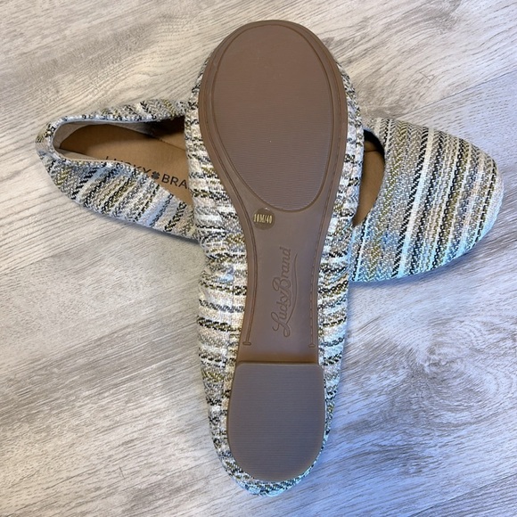 Lucky Brand Emmie Tweed Striped Slip-On Ballet Flats | Neutral Multicolored | 10 - Picture 6 of 7